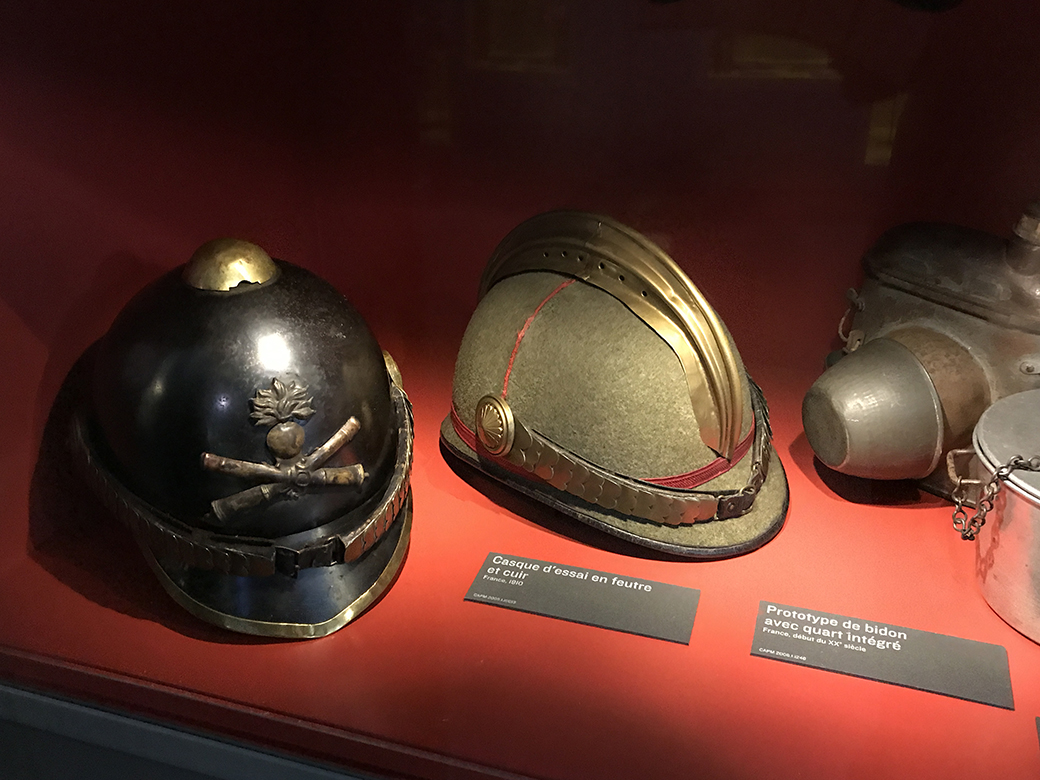 French helmets - In the  Museé de la Grande Guerre de Meaux 